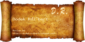 Dodek Róbert névjegykártya