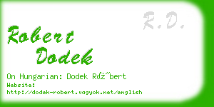 robert dodek business card